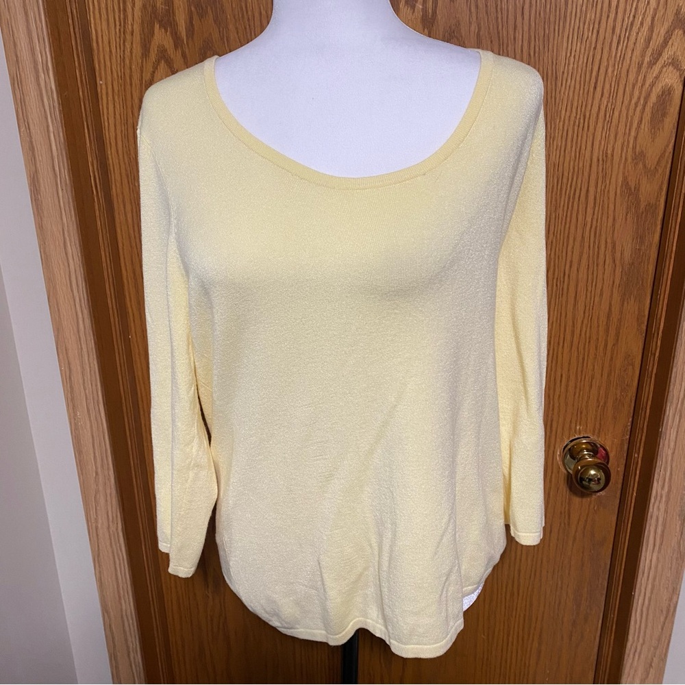 Scoop neck so soft baby yellow sweater